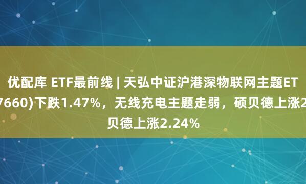 优配库 ETF最前线 | 天弘中证沪港深物联网主题ETF(517660)下跌1.47%，无线充电主题走弱，硕贝德上涨2.24%